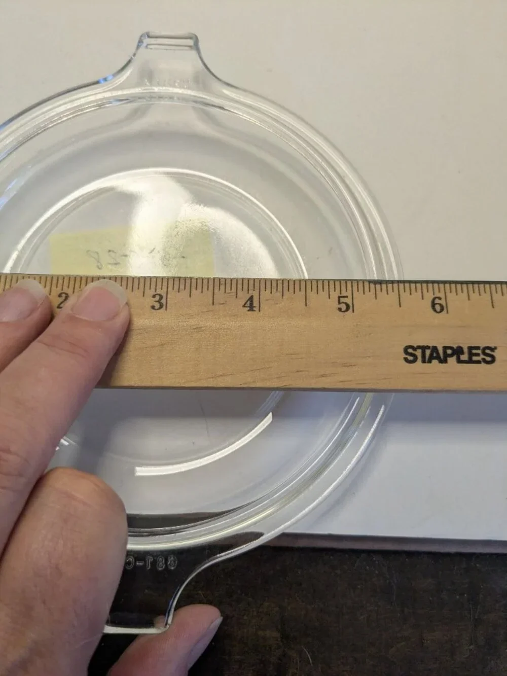 Two Clear Glass Replacement Lids With Handles 681-C-25 & 681-C-28 Approx 5.5
